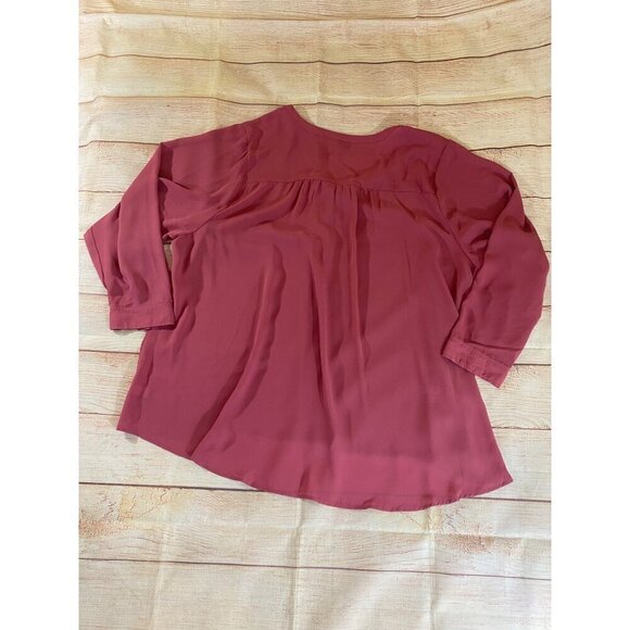 NWT Torrid Women's Georgette Hi Low Long Sleeve Rose Blouse - 5XL - Picture 10 of 12